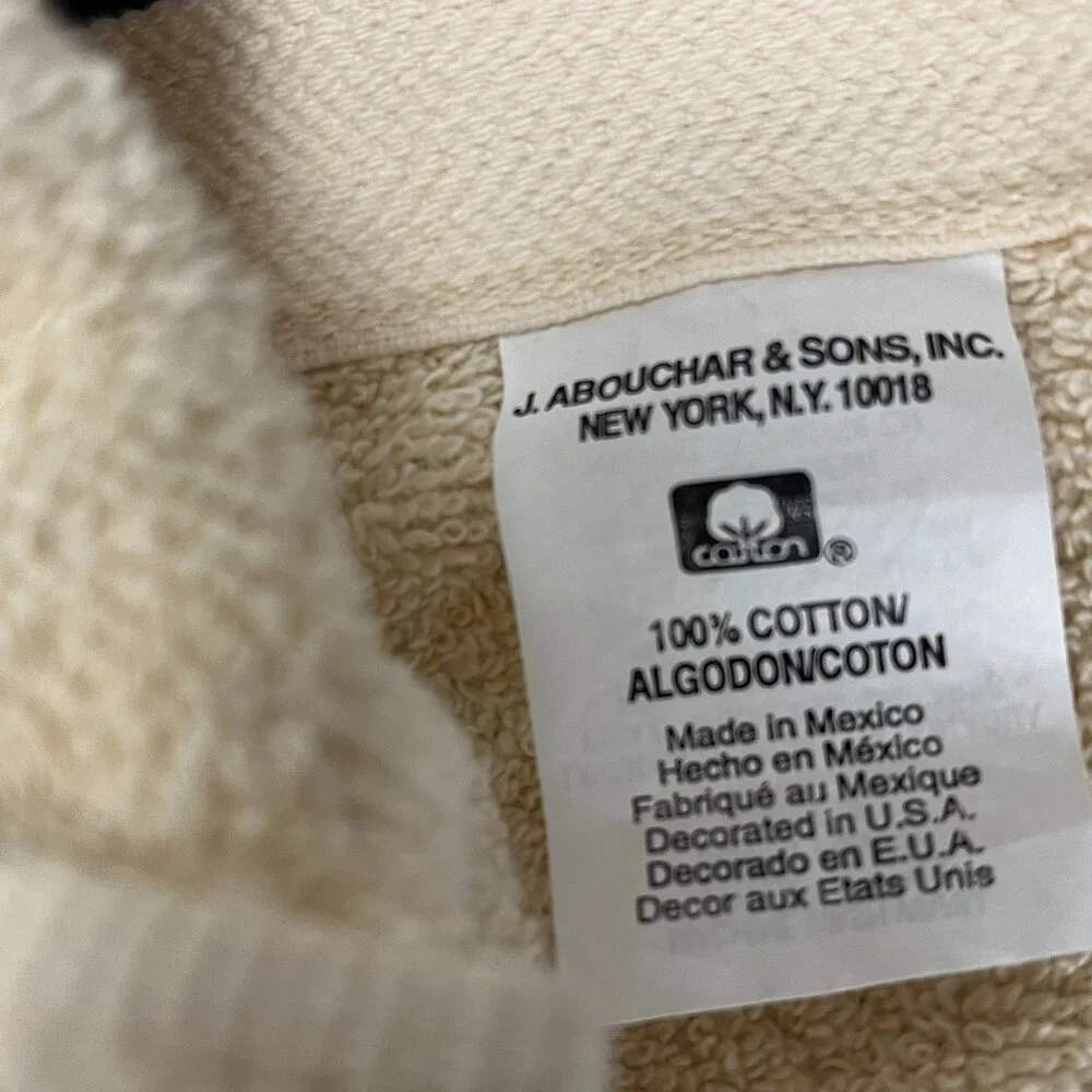 J. Abouchar towels set bath hand gold black fingertip vintage 80s New vintage